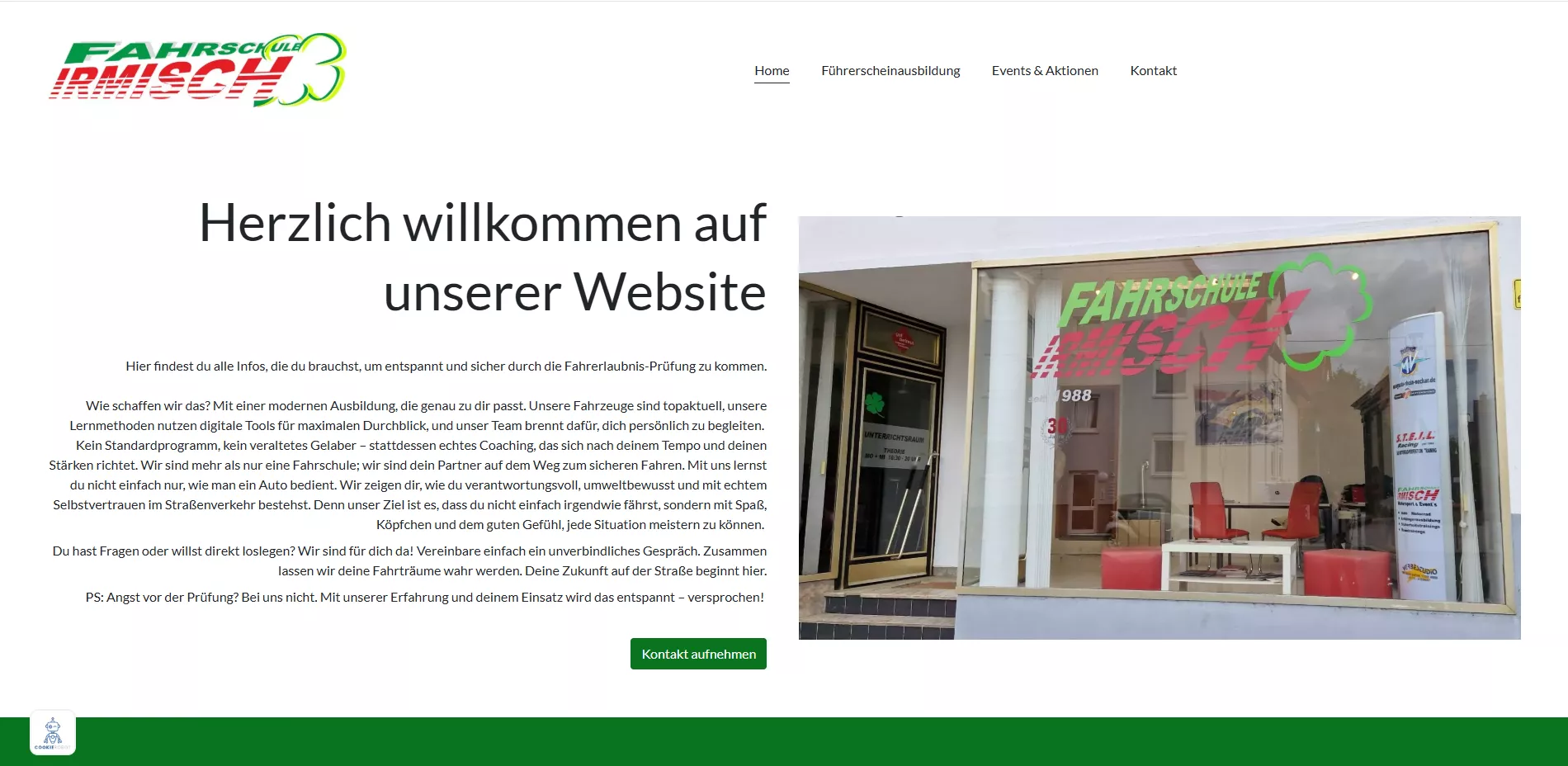Screenshot Website Fahrschule Irmisch Screenshot Website Fahrschule Irmisch