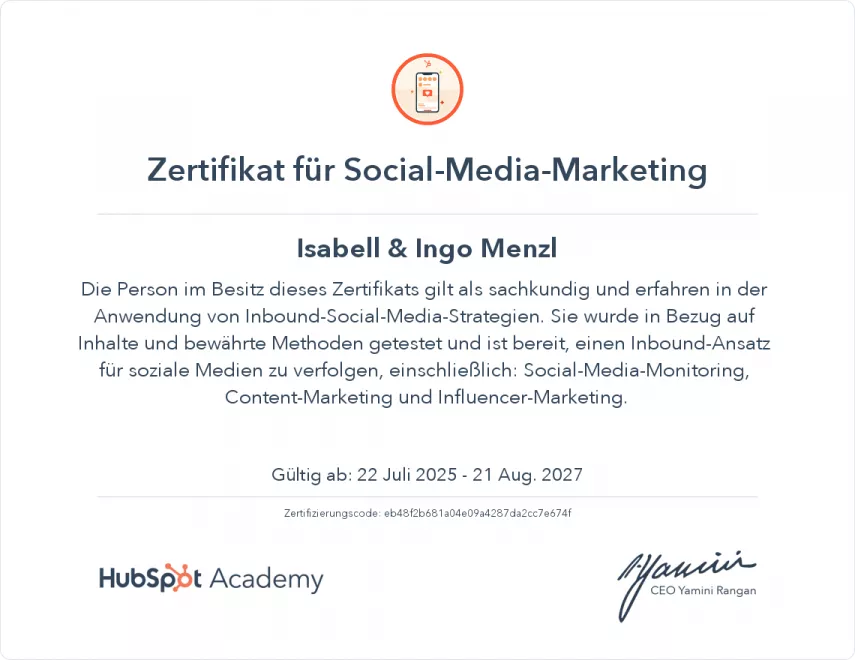 Zertifikat Social Media Marketing Zertifikat Social Media Marketing